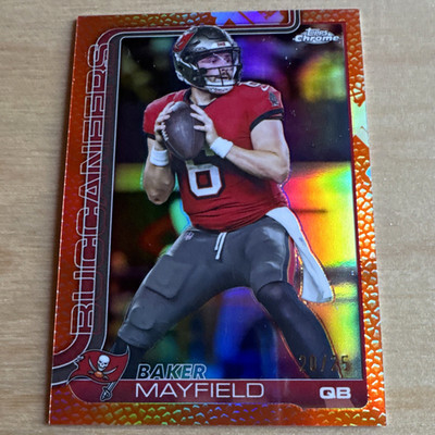2025 Topps Chrome Baker Mayfield  Orange Refractor     /25 #281