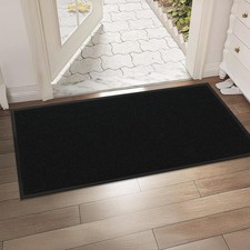 Waterproof Doormat Non-Slip Easy Clean Floor Mat for Commercial Porch, Black