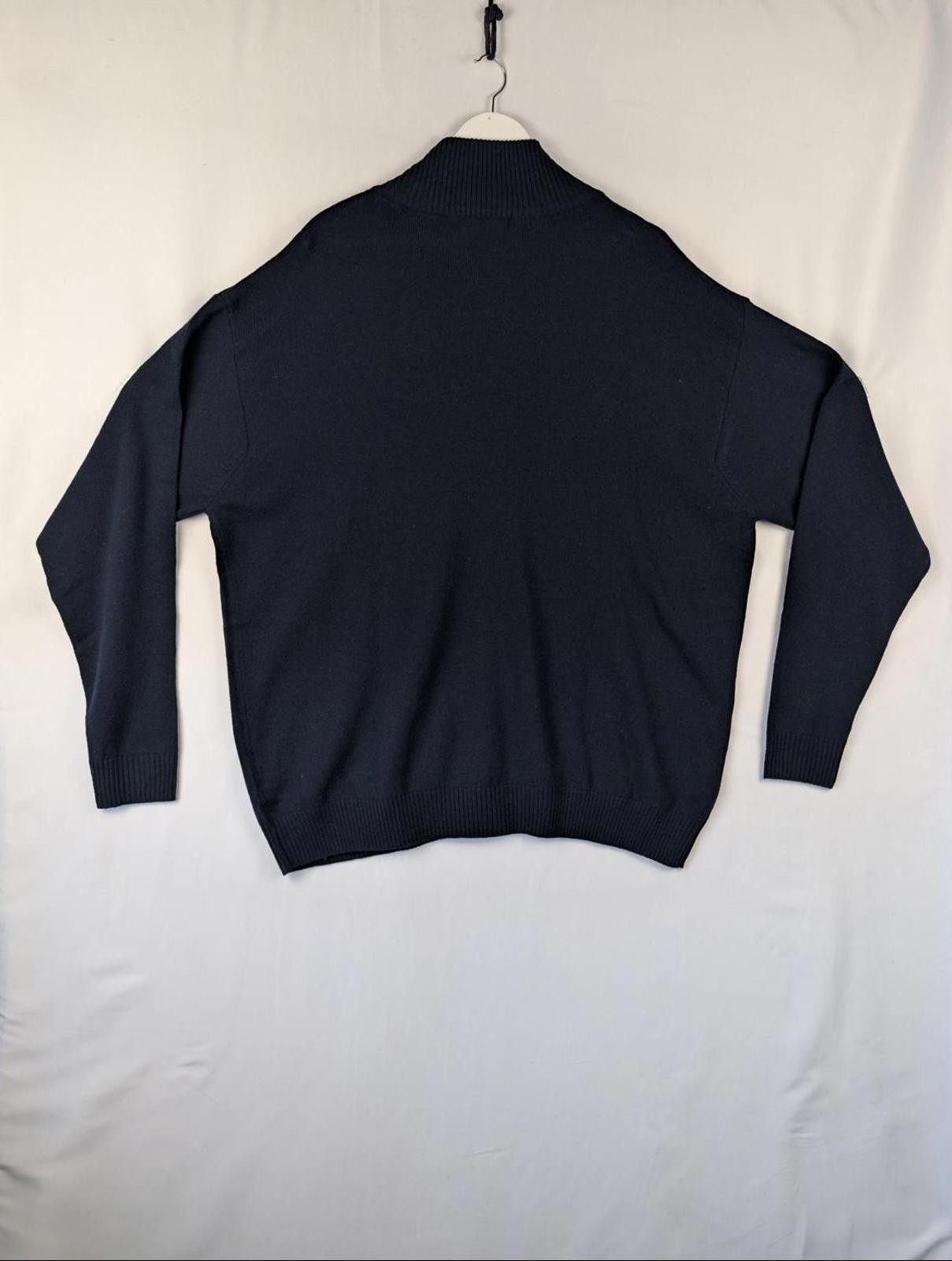 Woolovers Men's XL Pure Lambswool Lincoln Zipper Cardigan Navy image 5