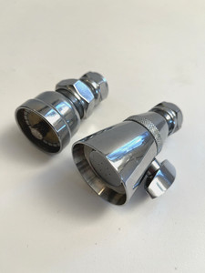 Vintage Bathroom Shower Head Chrome Over Brass X2 L@@k!