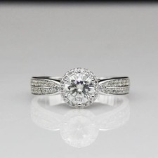 2.20 Ct Round Cut Moissanite Wedding Ring 14k White Gold Finish