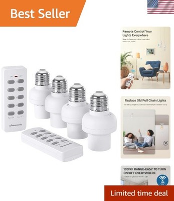 Remote Control Light Bulb Socket, Wireless Light Socket Switch Kit, Remote Li...