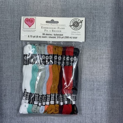 Loops & Threads Embroidery Floss 36 Skeins Mixed Colors New