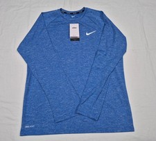 NIKE Mens Essential Hydroguard Swim Long Sleeve  UPF 40+ NESSA590-494 Blue