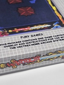 Warrior Vectrex Game with Custom Box and Overlay (Black Cart)