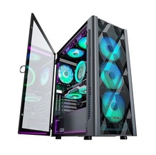 MuseTex NN8 ATX Mid Tower Gaming Case 6 PWM ARGB Fans Tempered Glass Side Panel