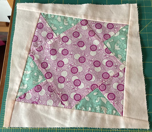 Vintage Quilt Blocks Right And Left Lot Of 36 Cotton 1940 Fabric Square Triangle