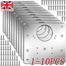 1-10X Hinge Repair Plate Cabinet Door Stainless Steel Hinge Repair Bracket Kit