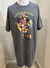 Captain Morgan Rum Shirt Barrell Pose Black X-Large Classic Short Sleeve  XL