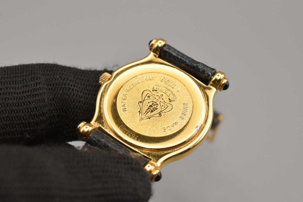 ト*ィ様 美品GUCCIビンテージ時計希少モデル6500 L Vintage GUCCI 6500 L 6500L Gold Quartz Quartz Women's Watch