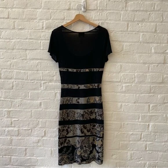 Kenzo Abito in maglia a righe floreali giungla nero medio