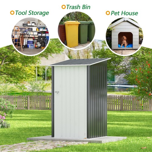 3' x 3' Outdoor Metal Storage Shed w/Lockable Door for Backyard Garden Patio - Picture 5 of 12