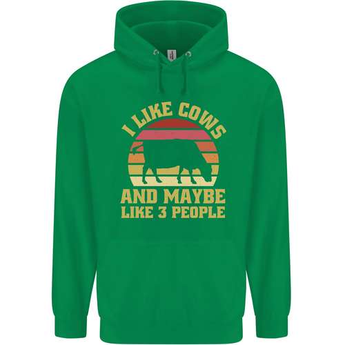 I Like Cows & 3 People Funny Sarcastic Slogan Childrens Kids Hoodie - Picture 59 of 88