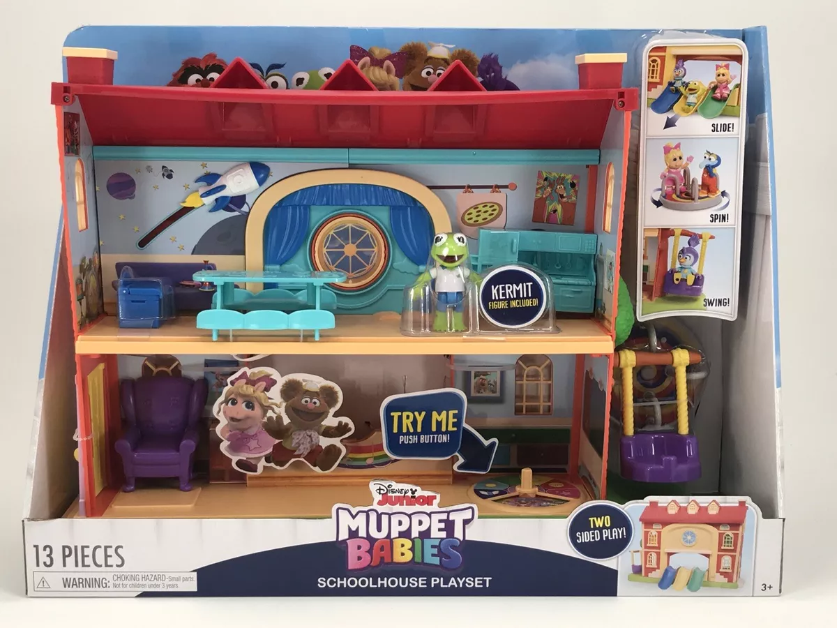 Disney Junior MUPPET BABIES SCHOOL HOUSE Playset With Kermit New