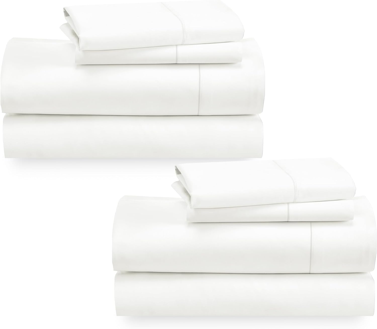 2-Pack Queen Sheet Set - 400 Thread Count 100% Cotton Sateen - Extra Soft, Breat