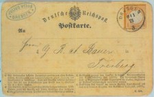 89279 - GERMANY - Postal History -  Rounded STATIONERY FORMULAR Card # 3 1873