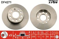 2X TRW DF4271 Bremsscheibe FüR Audi Seat Skoda VW