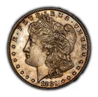 1881-S $1 Morgan Dollar - Semi Proof-Like - Watercolor Rainbow Toning - D5428