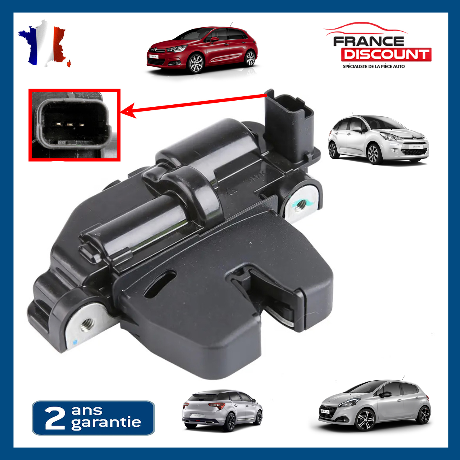 Serrure de hayon haute résistance pour 508 SW et DS3 mécanisme robuste