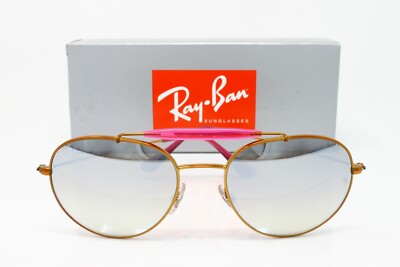 Ray Ban RB3540-1989U Round Shiny Bronze-Mirrored Lens 53mm Women's Sunglasses