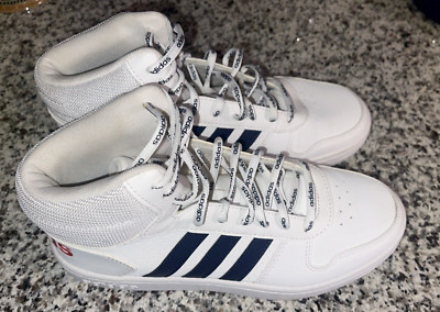 adidas hoops 2.0 mid WHITE FW4478 US 7 Excellent !