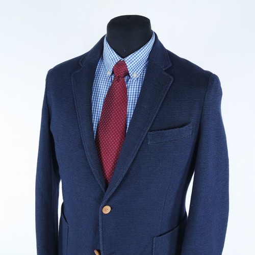Men Unconstructed Sport Coat 40S US Size ESPRIT Blue Cotton Blazer Jersey Jacket - Picture 9 of 13