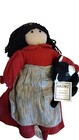 Vtg. Jamestown Settlement 14.5" Cloth Rag Doll Naomi and Purr-Ly the Cat w Tags