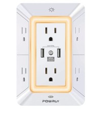 Multi Plug Outlet Surge Protector - POWRUI 6 Outlet Extender with 3 USB Ports 1