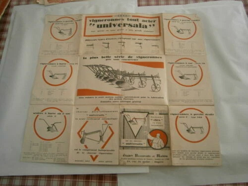 Publicités papier d'automobile et tracteur de collection prospectus