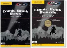 100 Pack BCW Golden Age Comic Book Bags And Boards Acid Free