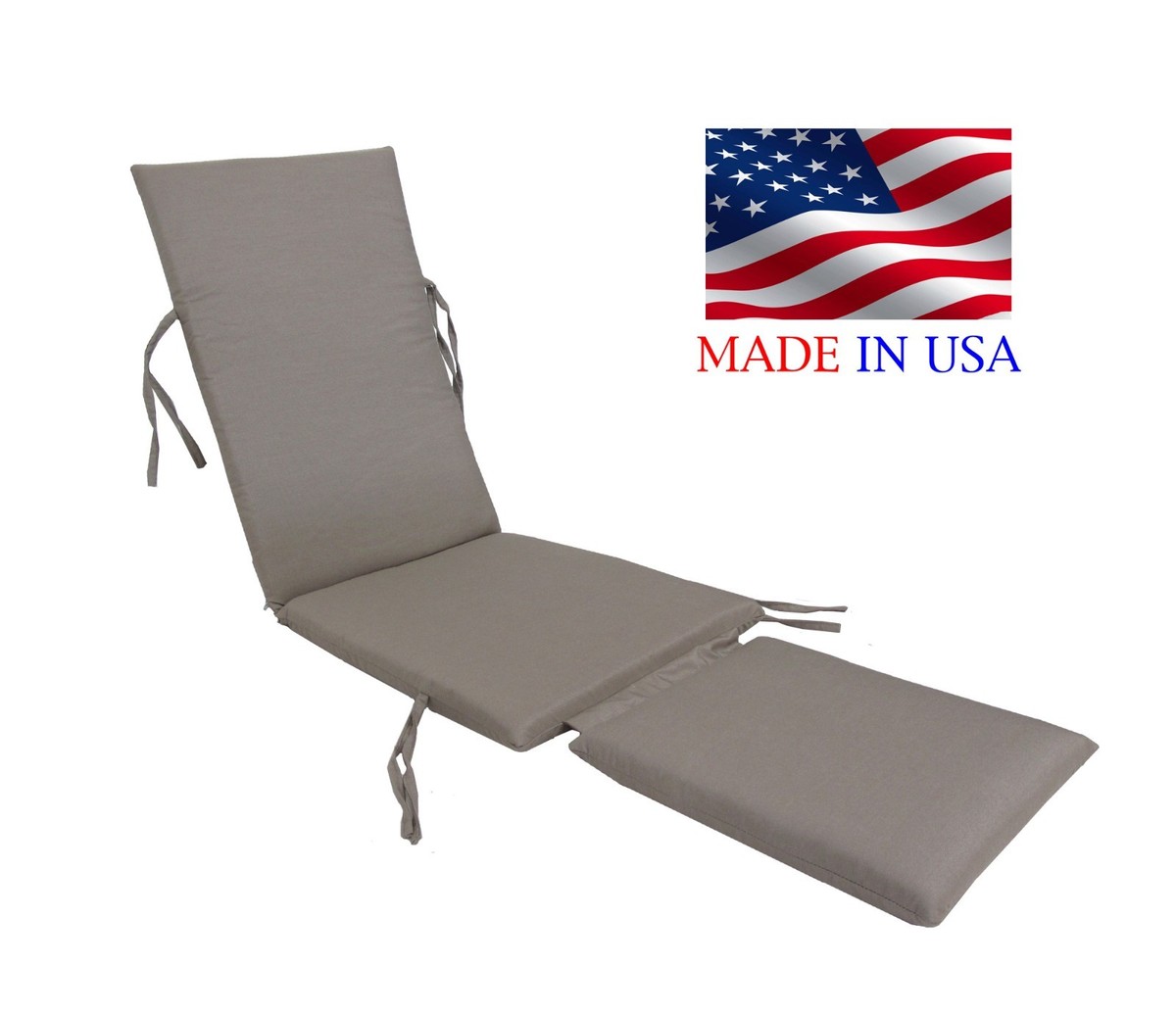 Made in USA Sunbrella Steamer Chair Replacement Cushion Pad Canvas Taupe  5461