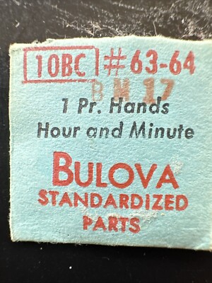 Genuine Bulova 10BC #63-64 BM 17 1 Pair Hour & Minute Watch Hands NOS