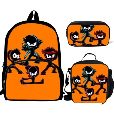 Ninja Kidz Backpack Shoulder Bags Pencil Box Case 3pcs Backpack