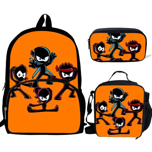 Ninja Kidz Backpack Shoulder Bags Pencil Box Case 3pcs/Set Backpack BookBag - Picture 6 of 16