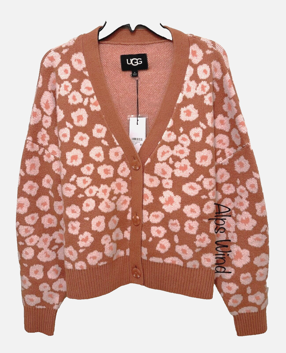 Ugg Shaina Cotton Blend Sweater Cardigan Floral Multicolor NWT Size XL $148