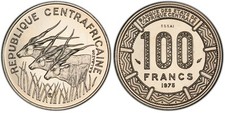 1975 Central African States Essai 100 Francs PCGS   SP69     Pop 11/0       1148