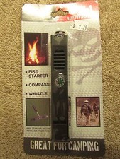 3 - In - 1 Survival Tool-Fire Starter/Compass/Whistle - Great for Camping G 50 