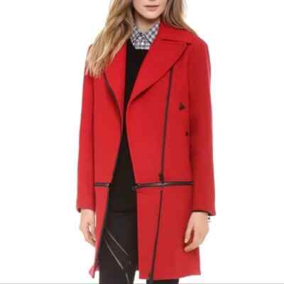 Rag Bone Rally Runway Red Zip Off Coat, size M