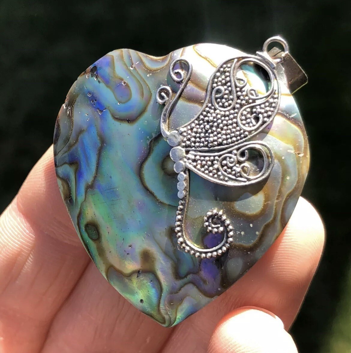 Solid Sterling Silver Hallmarked Dragon Fly Inlay… - image 1