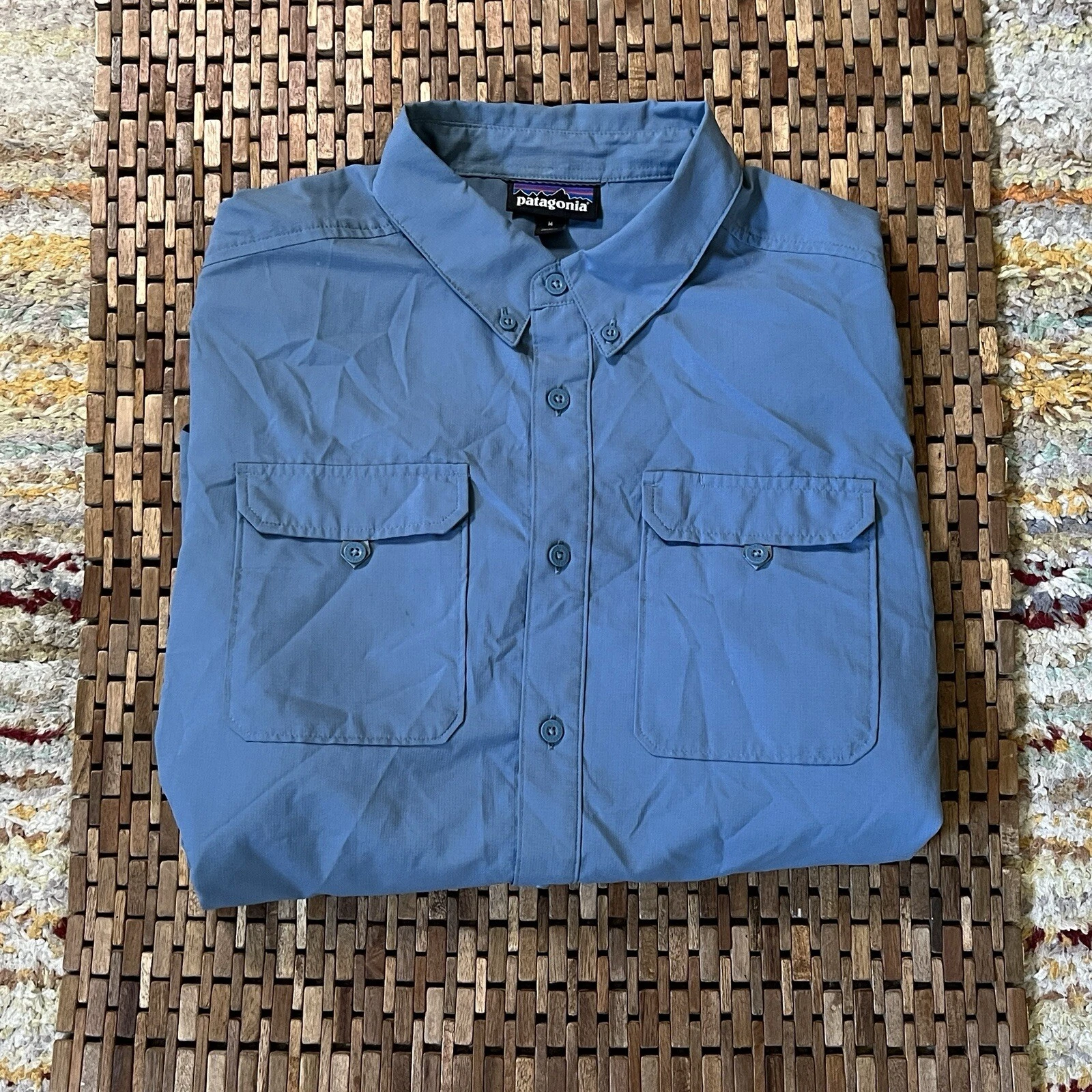 Patagonia Stretch Sun Vented Fishing Shirt Jacket Blue Men’s Size Medium M