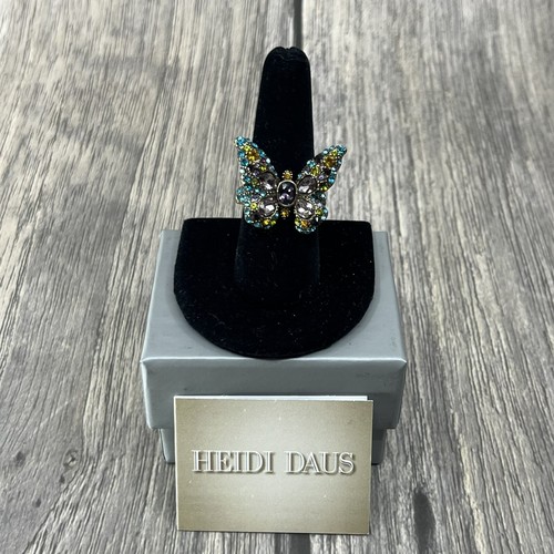 Heidi Daus “Monarch Magic” Multicolor Crystal Butterfly Ring Size 9 NWT!
