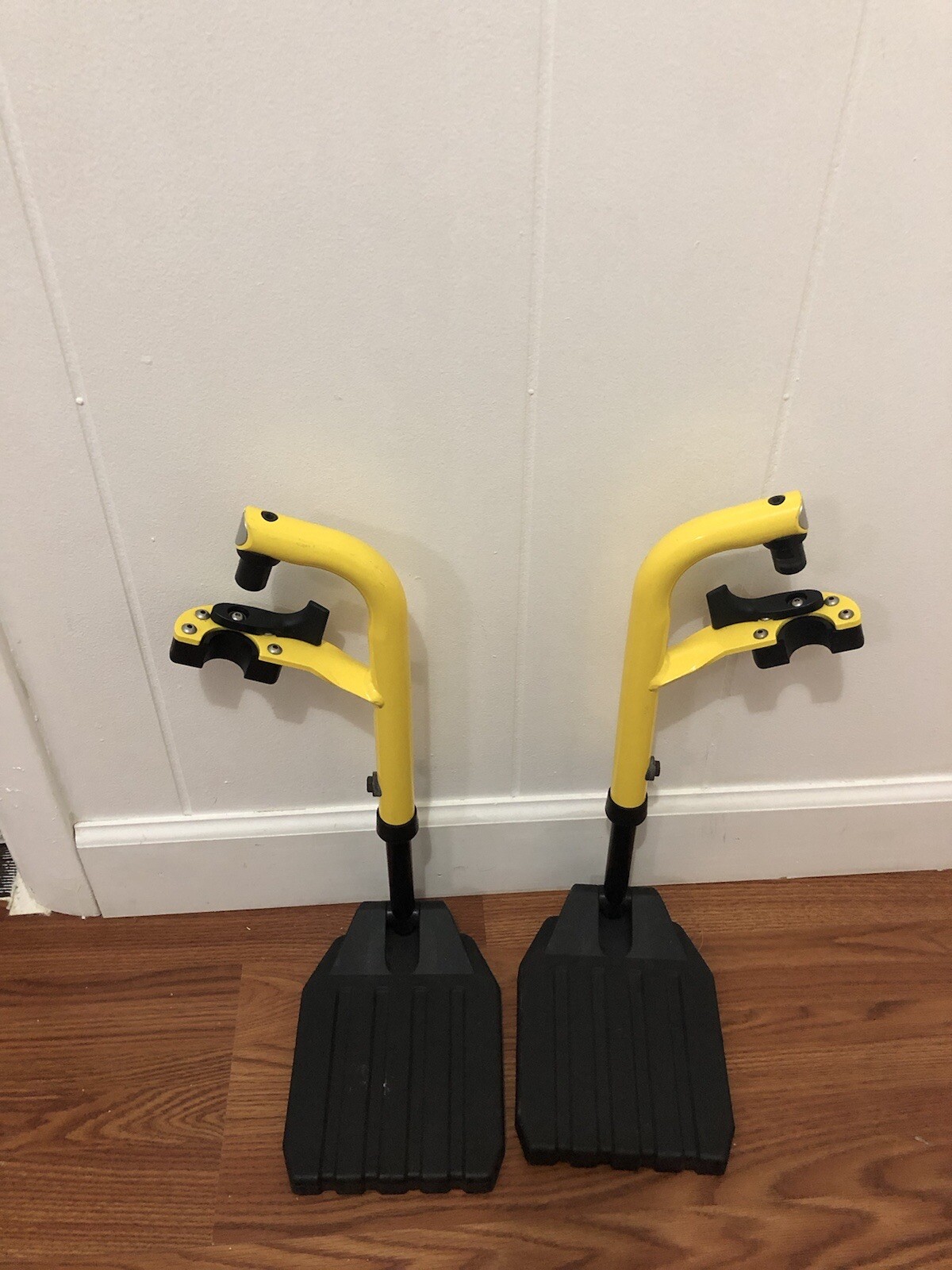 Detroit Mall Quickie Wheelchair footrests. Yellow. Pair