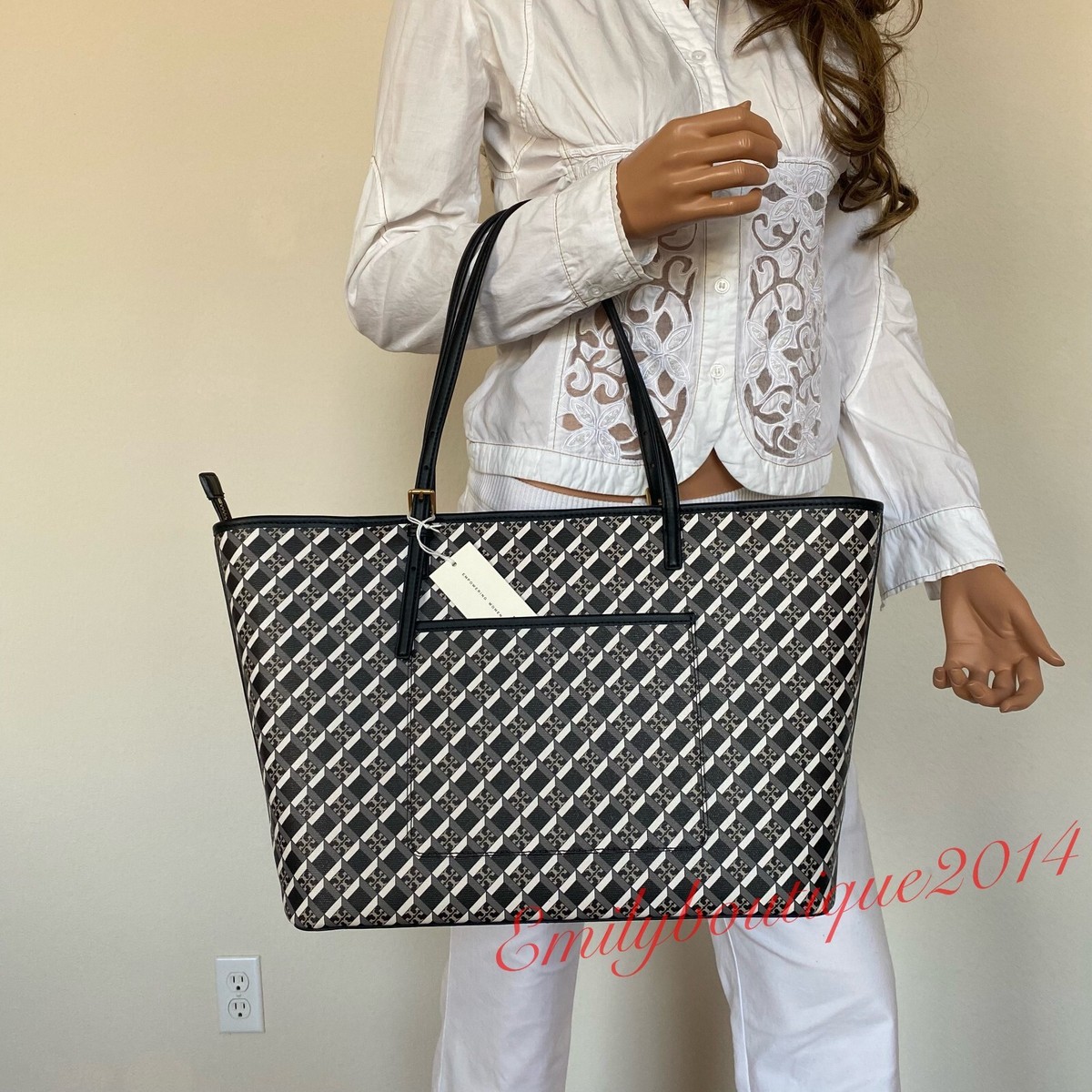TORY BURCH 162596723 関税送料込 追跡有送料込【TORY BURCH】センタージップ トート A4収納可