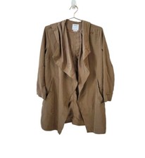 Pre-owned Rvca M Drape Me A River Trench Coat In Camel Women