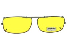 Slim Rectangle Non Polarized Yellow Clip-on Sunglasses