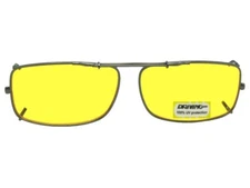 Slim Rectangle Non Polarized Yellow Clip-on Sunglasses