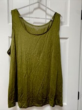 NWOT Eileen Fisher Melange Silk Cotton Long Jersey Scoop Nk Tank Top 3X