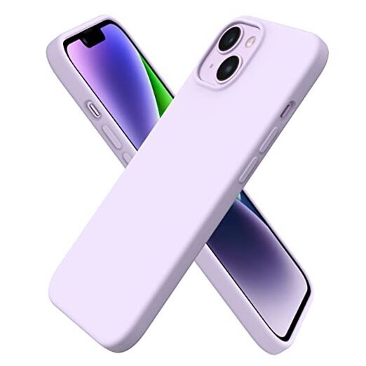 Compatible with iPhone 14 Case 6.1, Slim Liquid Silicone 3 Layers Pastel Lilac