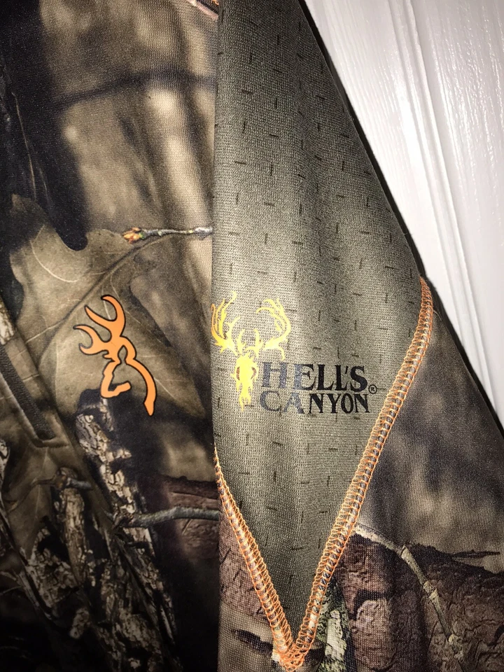 Browning Hells Canyon Base Layer Midweight 1/4 Zip Top Size Large NWT Camo - Image 4 of 4