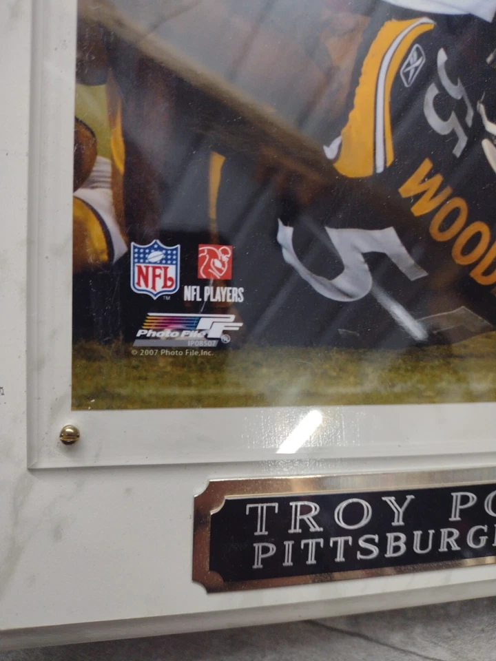 Placa fotográfica 8 X 10 Troy Polamalu Pittsburgh Steelers 2007 con licencia NFL Foto 2 de 4